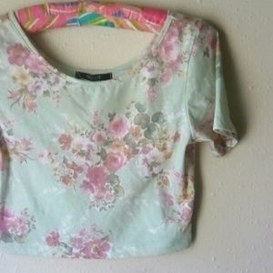 Women's small floral crop top, small